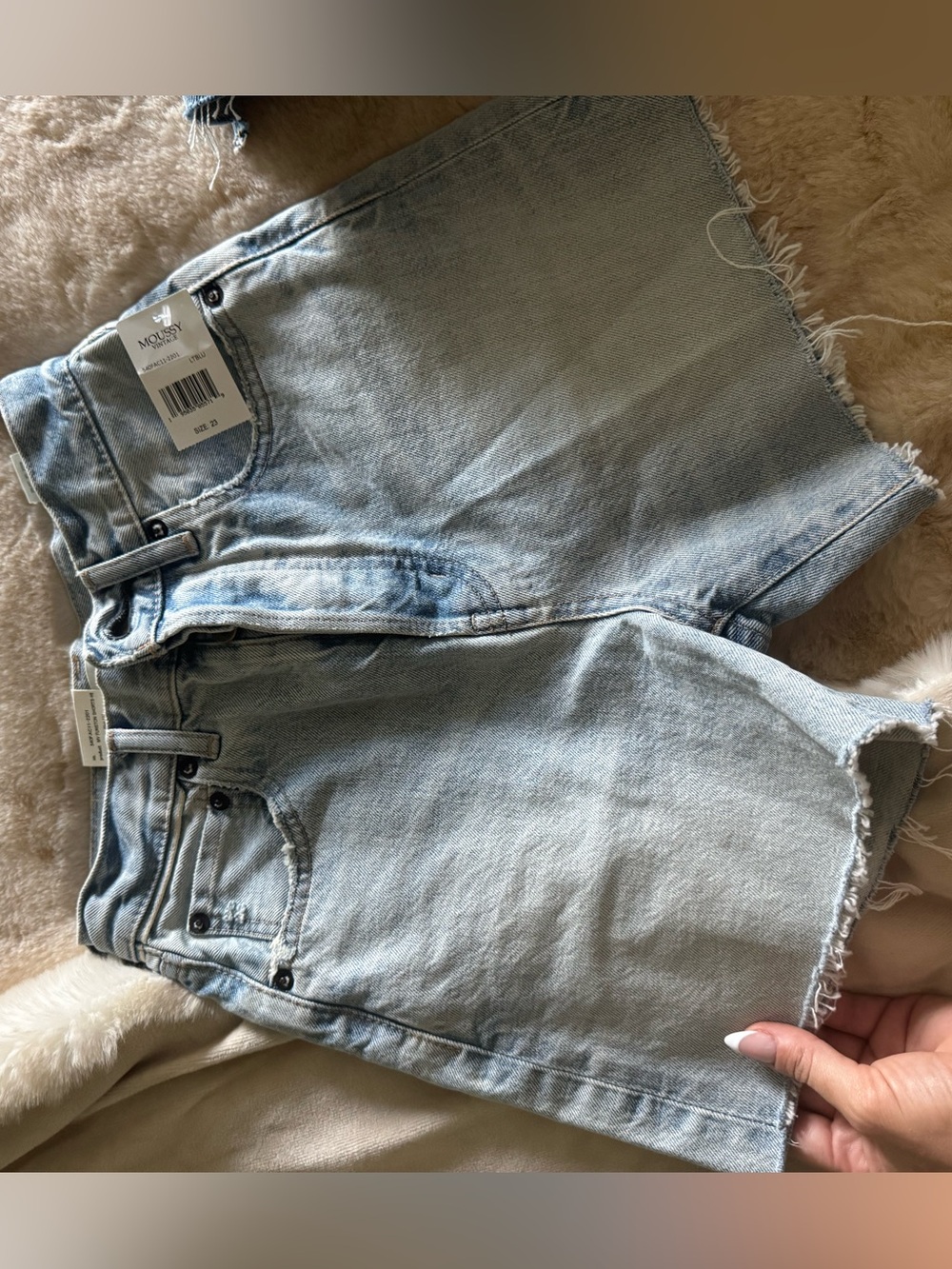 MOUSSY Vintage IV Funston Shorts Light Blue Size 23 NWT